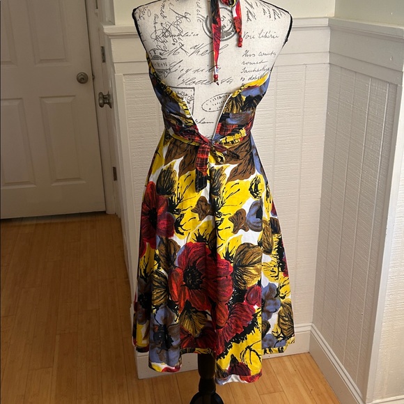 Anthropologie Plenty by Tracy Reese Cotton Floral Fit & Flare Halter Dress sz 2 - Picture 4 of 10